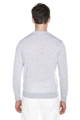 GREY ROUND-NECK SWEATER - Image 2