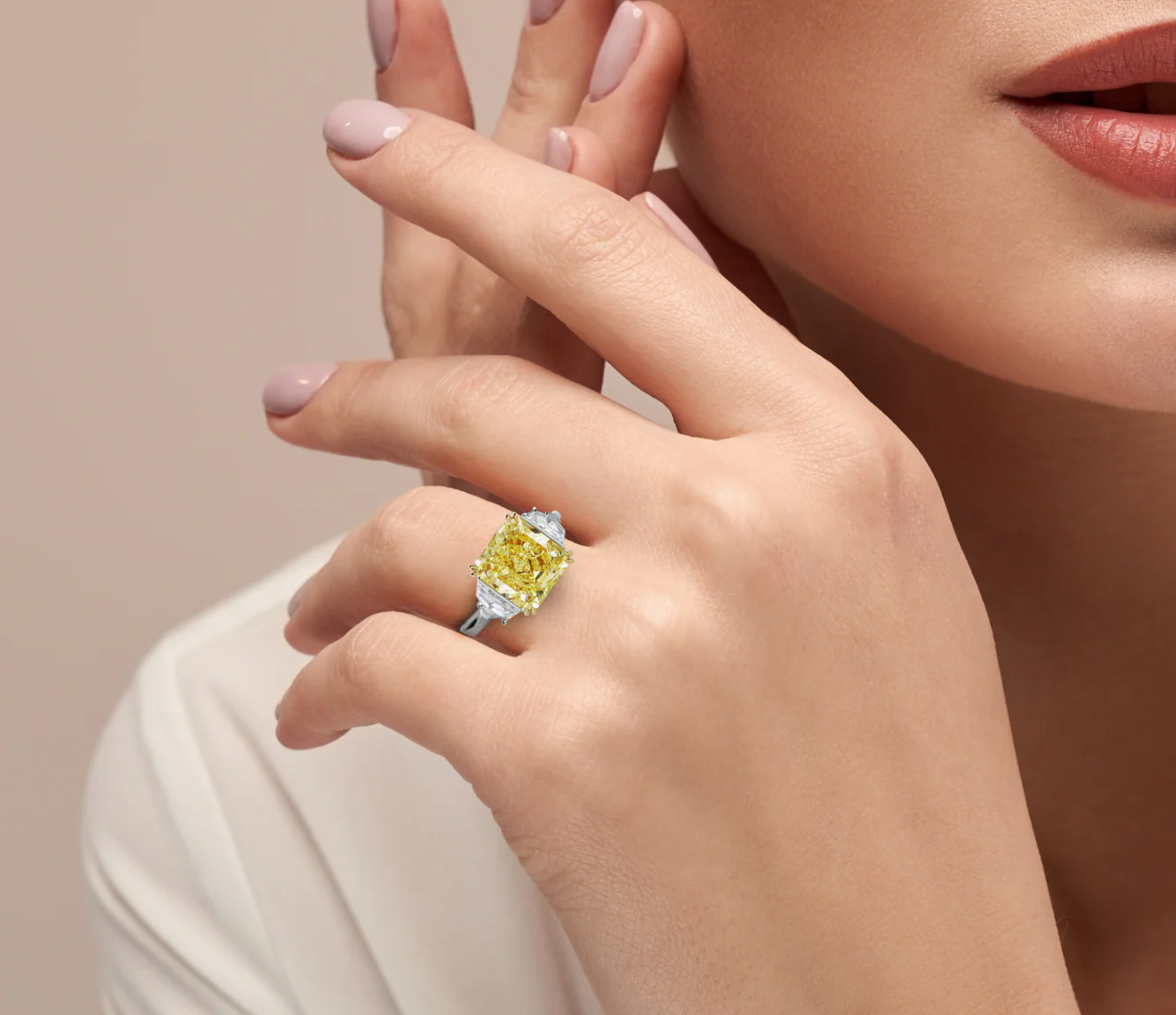Platinum and 11.50 Carat Intense Yellow Diamond Ring