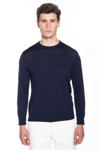 NAVY ROUND-NECK SWEATER