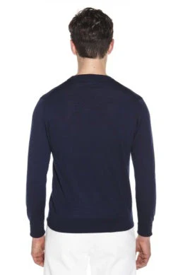 NAVY ROUND-NECK SWEATER - Image 2